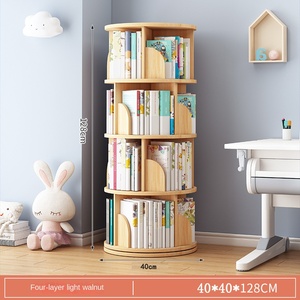 Étagère de rangement pour salon, design moderne, 3 niveaux, en bois, rotative à 360 degrés, sur pied, écologique, pour enfants et adultes - Product Image 4