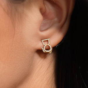 Fashion <b>Stud</b> <b>Earrings</b> 316L Stainless Steel PVD Gold Plating Sustainable Resistant - Product Image 3