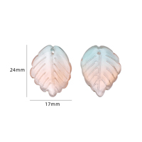 Zhubi Gradient Couleur Combinaison Cristal Fraise Feuille Perles 17*24MM Ovate Feuille Pendentif Perles De Verre pour DIY Faire Des Boucles D'oreilles