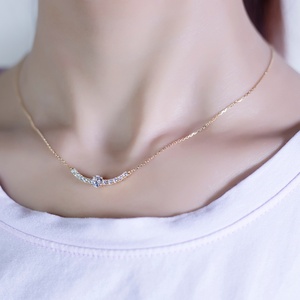 สร้อยคอแฟชั่นแบบปรับแต่งได้ สร้อยคอเพชรทรงกลม 0.5 กะรัต เพชรเลี้ยงในห้องปฏิบัติการ สร้อยคอทอง 10K 14K 18K สำหรับผู้หญิง - Product Image 6