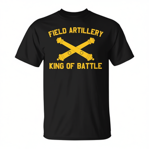 T-shirt Field Artillery King Of Battle à manches courtes, col rond unisexe, impression sérigraphique, promotionnel, pour adulte - Product Image 2