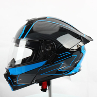 TOOP Factory DOT Certification Personnaliser Logo Flip up Casque de moto Big Spoiler avec lumière LED Casque de moteur modulaire pour hommes
