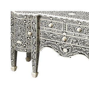 HMS 57 legno nero tre cassetti credenza due porte della metà del secolo moderno di lusso antico tradizionale per la casa soggiorno mobili - Product Image 4