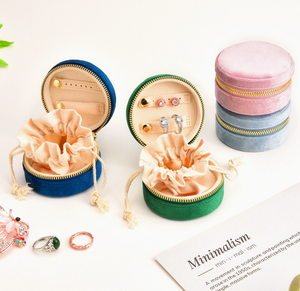 กล่องใส่เครื่องประดับหนัง PU แบบพกพา พร้อมซิป สำหรับใส่สร้อยคอ ต่างหู แหวน  สามารถใส่โลโก้ได้ - Product Image 4