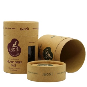 Custom tea round box packaging cylinder kraft paper tubes with pvc window