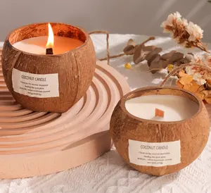 Ароматические свечи в виде кокосовой скорлупы, домашний декор из натурального соевого воска, ароматические свечи из кокосового воска