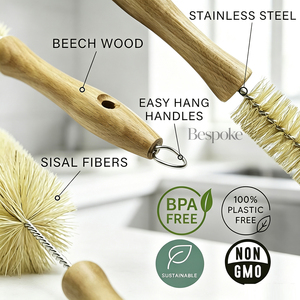 Custom Logo All Natural <strong>Bottle</strong> <strong>Brush</strong> and Straw Set Sisal Bristles and Wood Handle <strong>Bottle</strong> Cleaners for Washing Narrow <strong>Bottles</strong> - Product Image 4