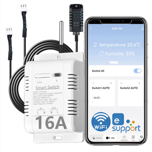 Contrôleur de température et d'humidité WiFi <span class=keywords><strong>Ewelink</strong></span> EV-TDQ-16A-220v-T, capteur de température et d'humidité, surveillance des données de puissance 16A/20A - Product Image 1