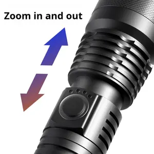 Mini linterna láser recargable táctica para exteriores, luz LED fuerte, brillo explosivo, larga resistencia, multifuncional - Product Image 2