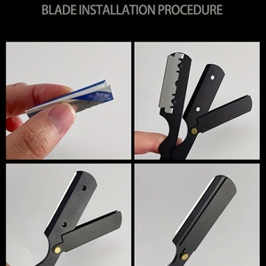 Wholesale Barber Supplies Professional Wooden Handle Straight <strong>Cut</strong> <strong>Throat</strong> Salon Barber <strong>Razor</strong> with logo - Product Image 5