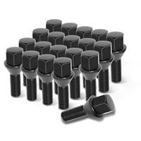 20 boulons de roue noirs 12x1.25 à embase conique compatibles Dart Compass Renegade Cherokee