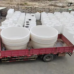 Alta resistência branco grande redondo food grade recipiente plástico feito de novo LLDPE, usado para imersão e fermentação na aquicultura