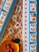 Jeu de Mahjong Américain Côtier 160 Tuiles en Acrylique, Tuiles Imprimées Thème Plage, Soleil, Planche de Surf, Panier de Pique-nique, Tuiles Joker, Idéal pour le Jeu