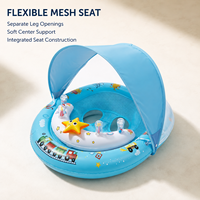 Bouée de piscine pour bébé avec auvent et centre d'activités, anneau gonflable en PVC avec siège en maille pour marque privée