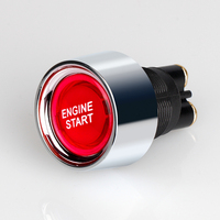 Interrupteur universel 12V rouge ou bleu éclairé en aluminium et PC pour bouton de démarrage de camion, bus, voiture, allumage du moteur