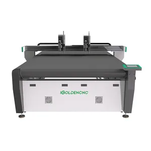 IGOLDENCNC 2 kafa karton cnc salınan bıçak kalın kumaş kesme makinesi kumaş