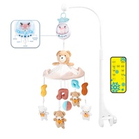 Bao Han Jouets musicaux électriques télécommandés pour bébé, mobile de lit d'appoint amusant avec ours et lapin, pour enfants