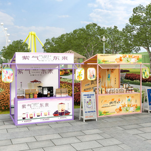 Tùy Chỉnh Mái Nhà Thiết Kế Di Động Sắt Thực Phẩm Xe Tải Chợ Đêm Gian Hàng Dày Có Thể Tháo Rời Hiển Thị Giá Cho Ngoài Trời Snack Bán Hàng - Product Image 6