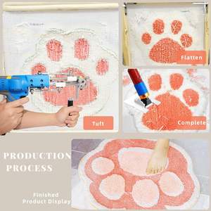 トリマータフティングシアー付きラグガン2in1カットループパイルカーペットガン、LEDライト & カービングクリッパータフティングガンスターターキット付き - Product Image 5