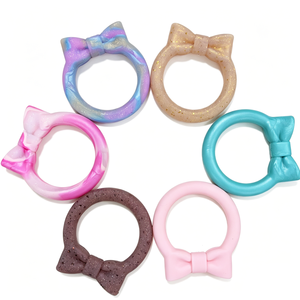 Anillos de Silicona con Diseño de Lazo de 65 mm, Anillos de Silicona con Cuentas y Lazo para Accesorios de Joyería DIY - Product Image 4