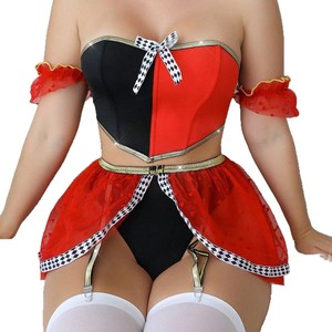 Nuevo Uniforme de Discoteca para Chicas, Lencería Sexy y Tentadora, Pantimedias Rojas y Negras, Lencería Sexy que Realza la Figura - Product Image 6