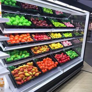 Refrigerador de exhibición tipo vitrina con cortina de aire para supermercado, enfriador abierto para verduras y frutas - Product Image 3