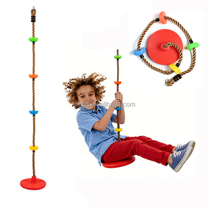 ZOSHINE Siège de balançoire pour enfants, type disque, avec corde d'escalade, pour aire de jeux intérieure et extérieure, idéal pour les fêtes et les événements festifs - Product Image 1