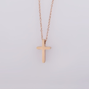Kadın moda haç kolye kolye çapraz zincir 18K altın kaplama paslanmaz çelik kolye altın kaplama takı - Product Image 6