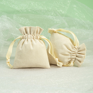 Jewelry <b>Drawstring</b> Bag Brushed Cotton Linen Fabric Rectangular <b>Bracelet</b> Bangle Packaging 15x20cm 10x15cm 13x18cm 9x12cm 7x9cm - Product Image 1