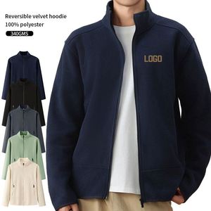 Nouvelle Arrivée – Blouson Polaire Zippé Homme Décontracté Hiver Chaud et Épais avec Broderie, Col Montant et Épaules Tombantes - Product Image 2