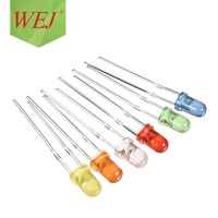 3mm F3 LED Blanc/Rouge/Vert/Bleu/Jaune/Orange/UV/Ampoule Ronde Couleur Diffusée/Eau Lentille claire DIP 3mm Lampe émettrice Diode