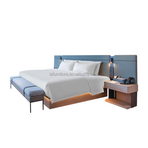 ขายตรงจากโรงงาน เตียงโรงแรมสไตล์มินิมอล เตียงไม้ MDF ขนาดคิงควีนสั่งทำพิเศษ พร้อมหัวเตียงและโต๊ะข้างเตียง - Product Image 1