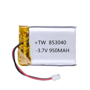 Lithium polymer 853040 <span class=keywords><strong>3</strong></span>,7 V 950mAh LiPo battery for GPS tracker MP3 - Product Image 2