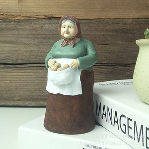 Figuras Rústicas de Resina de Abuela, Decoración Artística para el Hogar, Adornos de Cocina, Escultura de Mujer de Pie, Decoración Artesanal - Product Image 3