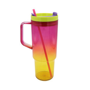 Vaso de bebida personalizado colorido de gran capacidad de 1.2L y 1200Ml con mango de tapa de paja para fiestas - Product Image 3