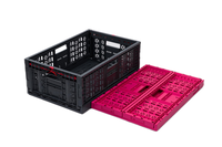 Caisse de transport pliable et empilable en plastique pour l'agriculture, les légumes, les fruits et les produits de la mer, en PP rectangulaire