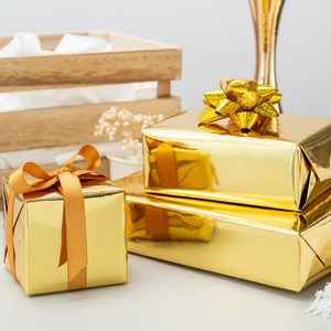 Merture Gold Wrapping Paper Roll 17 In X 784.4 In Metallic With Grid Lines For Gift <b>Wrap</b> Birthday Christmas Wedding - Product Image 6