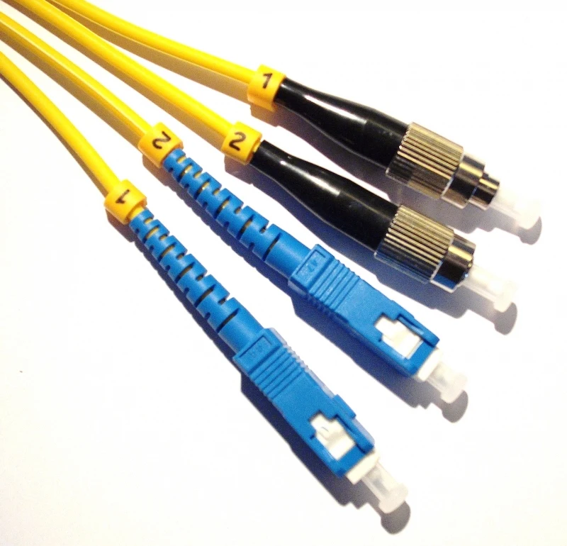 Single mode duplex 9/125 SC/UPC-FC/UPC fiber optic patch cable optical patch cord