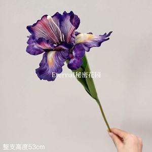 Fleur d'iris artificielle Eternal Secret Garden, 53 cm, en plastique et soie, pour décoration de mariage et de maison - Product Image 5