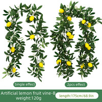 Citron artificiel vert crypté vigne en plastique décoration de Table plante suspendue mur simulé citronnier