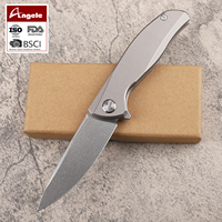 Lame en alliage de titane M390, manche adapté au camping, couteau pliable portable EDC pour la survie, la pêche et la collection