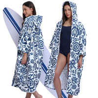 Cape à capuche zippée pour adulte en microfibre synthétique 220 g/m² – Peignoir de bain et de plage