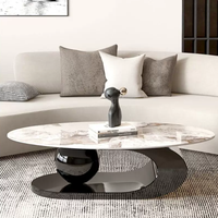 Table basse ovale de style minimaliste italien, peinture laquée de luxe, pour salon d'appartement