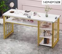 Ensemble table et chaise de salon de manucure, design moderne et tendance, plateau en marbre blanc, MDF, table à ongles multifonctionnelle simple