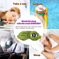 Masque pour les yeux en peluche grenouille 3D mignon, imprimé par transfert thermique, doux, pour toutes les saisons