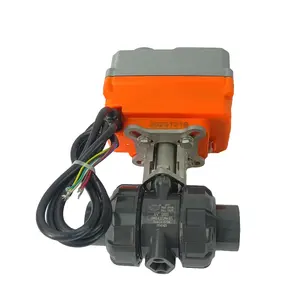 220V/380V/24V AC On-Off Electric Ball Valve Plastic pvc socket connection