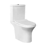 Vente en gros usine WC en céramique deux pièces sans bride, à chasse double, à évacuation directe, avec siphon en P, pour installation au sol