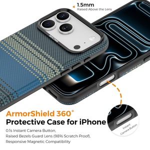 เคสโทรศัพท์หนัง PU ลายคาร์บอนไฟเบอร์แบบแม่เหล็ก สำหรับ iPhone 17 14 15 16 Pro Max 17 Air รองรับการชาร์จไร้สาย ป้องกันการกระแทก - Product Image 3