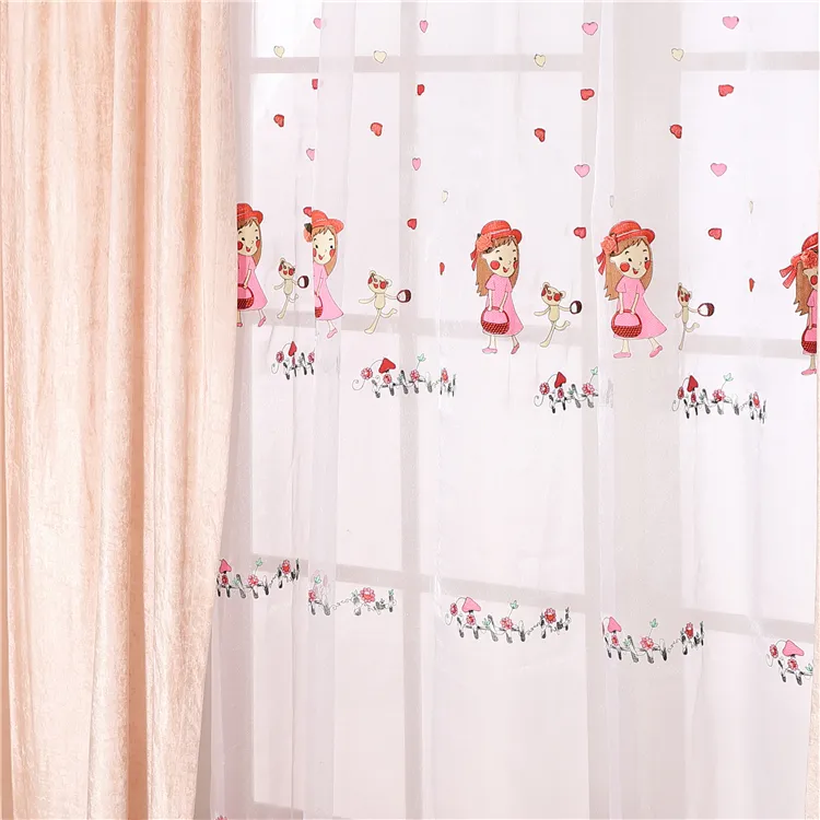 ZHONGHUA ShaoXing Textile Design Character Girls Bedroom Sheer And Curtains Set