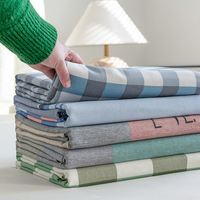 Nouvelle Arrivée 2025 – Parure de Lit 3 Pièces en Coton Original Rayé et Imprimé Fleuri, Drap Plat Épais